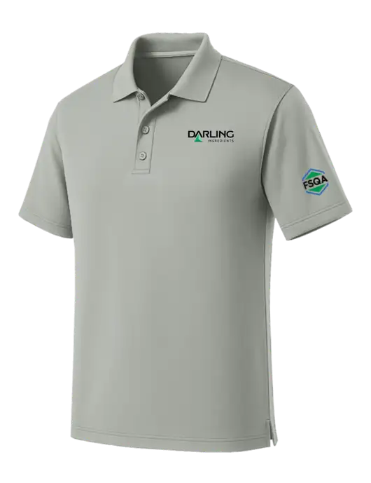 Light Grey Dry Zone UV Micro Mesh Polo w/Darling Ingredients Logo, FSQA Logo