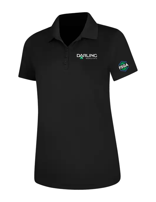 Black Womens Dry Zone UV Mesh Polo w/Darling Ingredients Logo, FSQA Logo