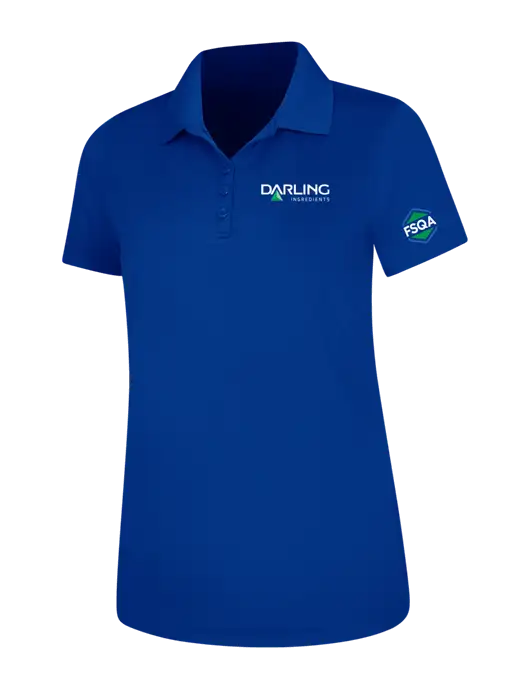 Dark Royal Womens Dry Zone UV Mesh Polo w/Darling Ingredients Logo, FSQA Logo
