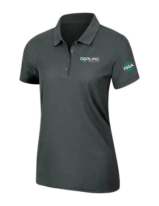 Dark Grey Womens Core Classic Pique Polo w/Darling Ingredients Logo, FSQA Logo