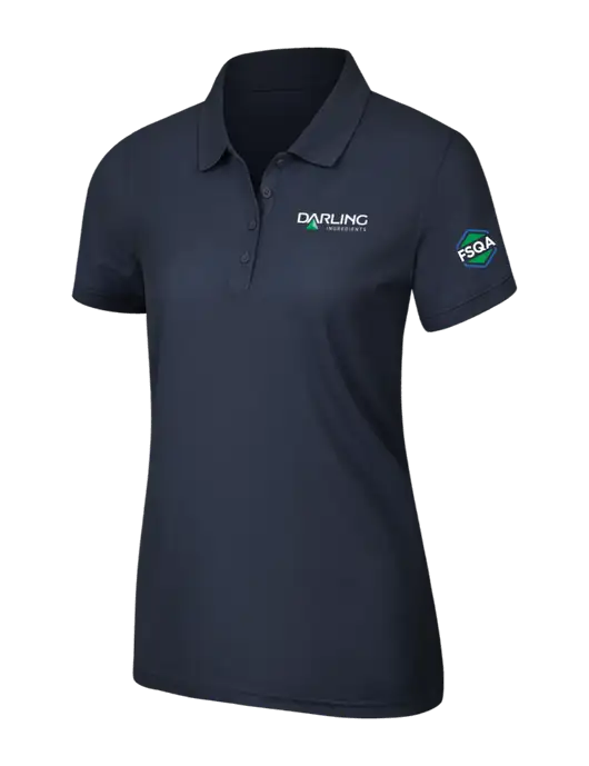 Navy Blue Womens Core Classic Pique Polo w/Darling Ingredients Logo, FSQA Logo