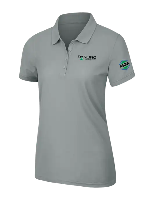 Light Grey Womens Core Classic Pique Polo w/Darling Ingredients Logo, FSQA Logo