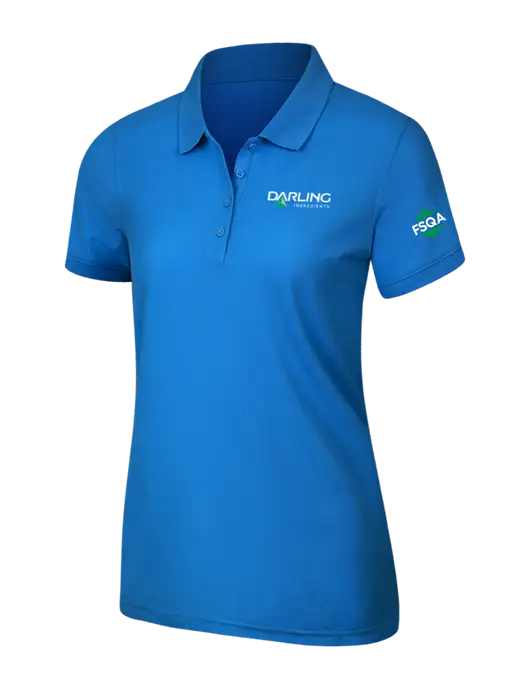 Light Royal Blue Womens Core Classic Pique Polo w/Darling Ingredients Logo, FSQA Logo