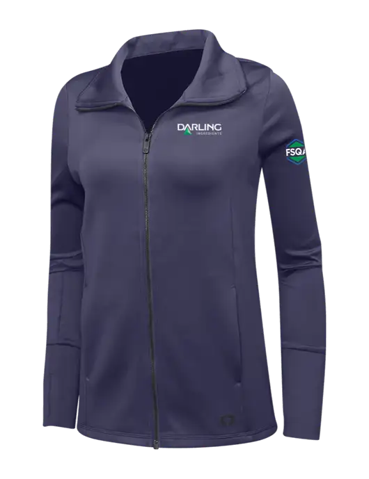 OGIO Navy Womens Endurance Modern Performance Full-Zip w/Darling Ingredients Logo, FSQA Logo