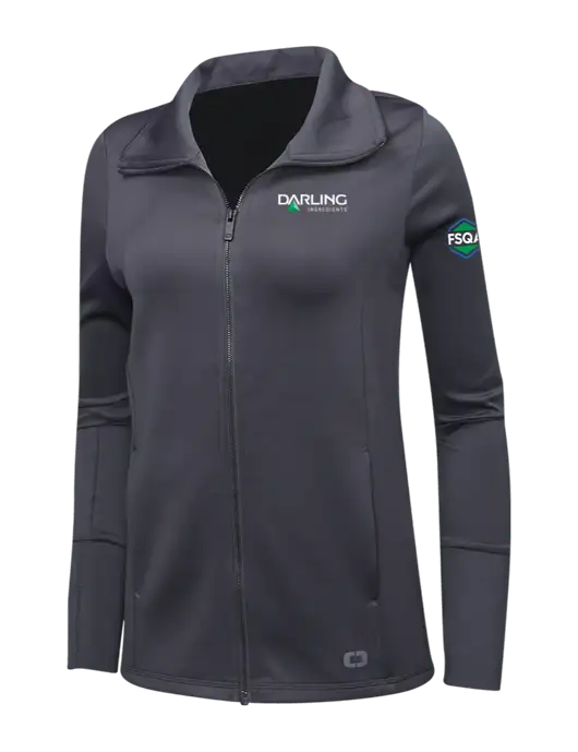 OGIO Dark Grey Womens Endurance Modern Performance Full-Zip w/Darling Ingredients Logo, FSQA Logo