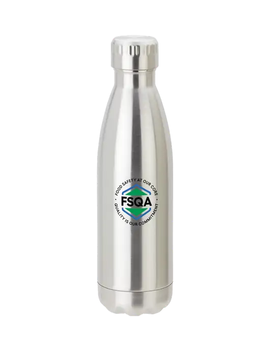 City Go Silver 17 oz Insulated Bottle w/FSQA Logo, Darling Ingredients Logo