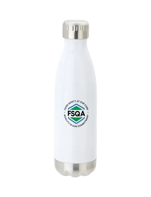 City Go White 17 oz Insulated Bottle w/FSQA Logo, Darling Ingredients Logo