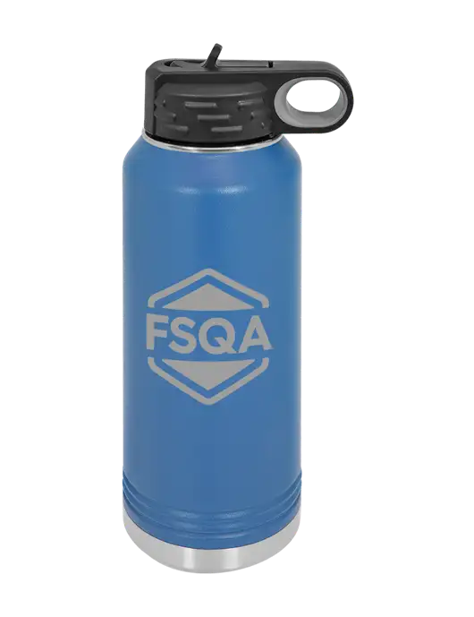 Polar Camel 32 oz Powder Coated Royal Vacuum Insulated Water Bottle w/FSQA Logo, Darling Ingredients Logo