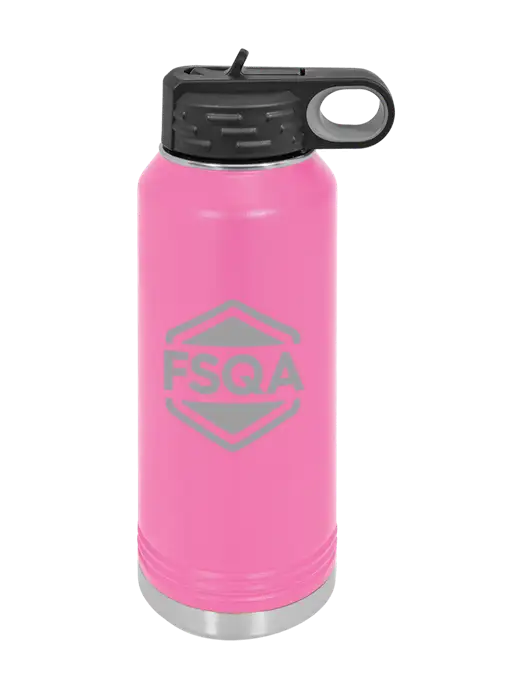 Polar Camel 32 oz Powder Coated Pink Vacuum Insulated Water Bottle w/FSQA Logo, Darling Ingredients Logo
