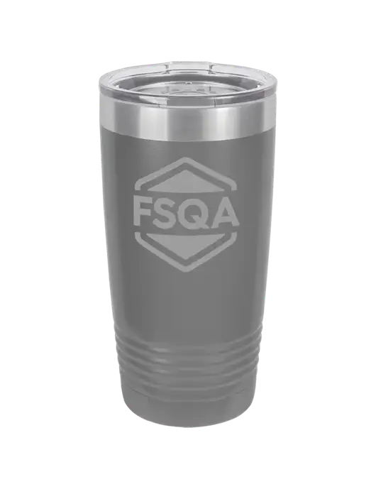 Polar Camel 20 oz Powder Coated Grey Vacuum Insulated Tumbler  w/FSQA Logo, Darling Ingredients Logo
