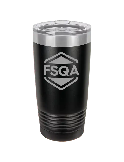 Polar Camel 20 oz Powder Coated Black Vacuum Insulated Tumbler w/FSQA Logo, Darling Ingredients Logo