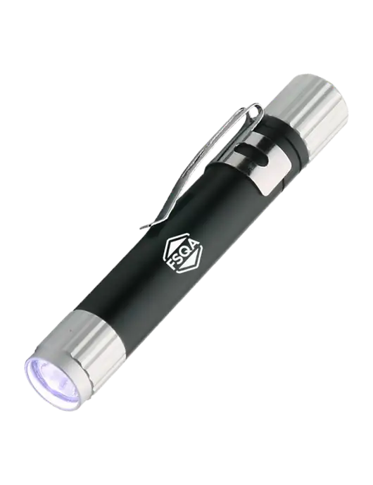 Black Aluminum LED Penlight w/FSQA Logo, Darling Ingredients Logo