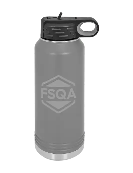 Polar Camel 32 oz Powder Coated Grey Vacuum Insulated Water Bottle w/FSQA Logo, Darling Ingredients Logo