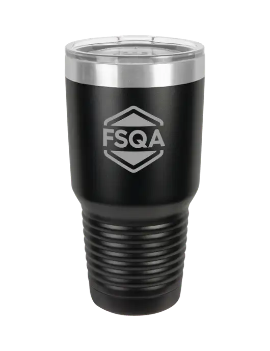 Polar Camel 30 oz Powder Coated Black Vacuum Insulated Tumbler w/FSQA Logo, Darling Ingredients Logo