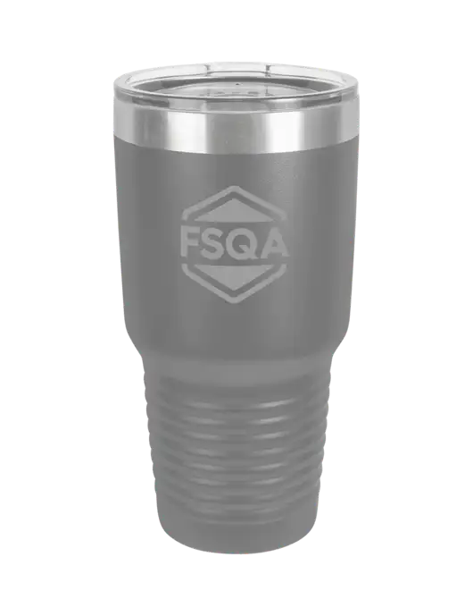 Polar Camel 30 oz Powder Coated Grey Vacuum Insulated Tumbler w/FSQA Logo, Darling Ingredients Logo