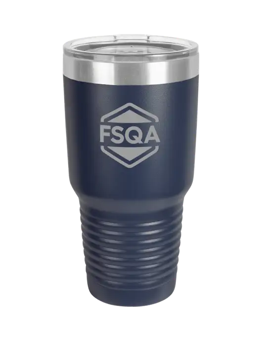 Polar Camel 30 oz Powder Coated Navy Vacuum Insulated Tumbler w/FSQA Logo, Darling Ingredients Logo