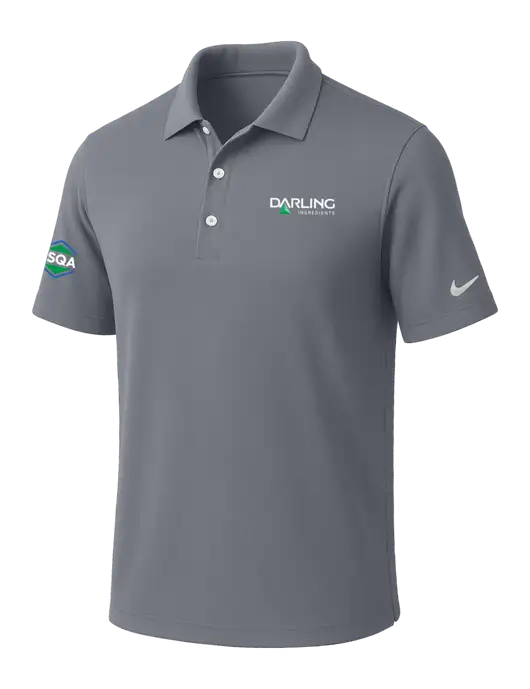 NIKE Medium Grey Dri-Fit Micro Pique Polo w/Darling Ingredients Logo, FSQA Logo