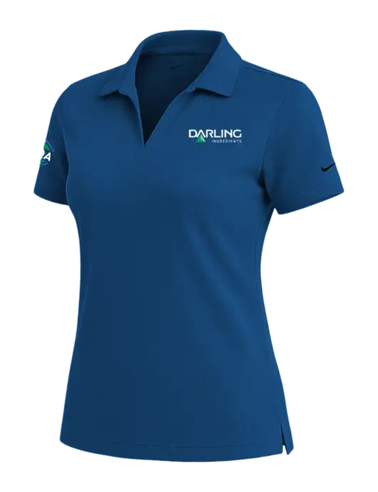 NIKE Dark Royal Womens Dri-Fit Micro Pique Polo w/Darling Ingredients Logo, FSQA Logo