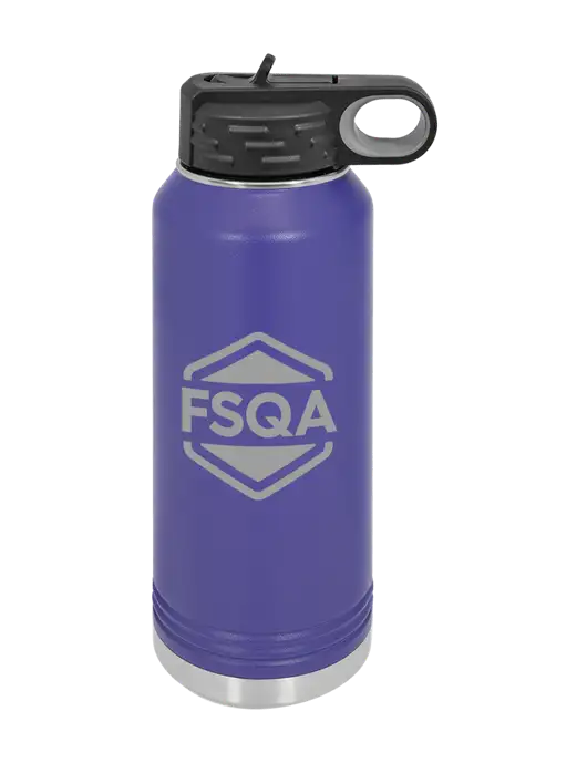 Polar Camel 32 oz Powder Coated Purple Vacuum Insulated Water Bottle w/FSQA Logo, Darling Ingredients Logo