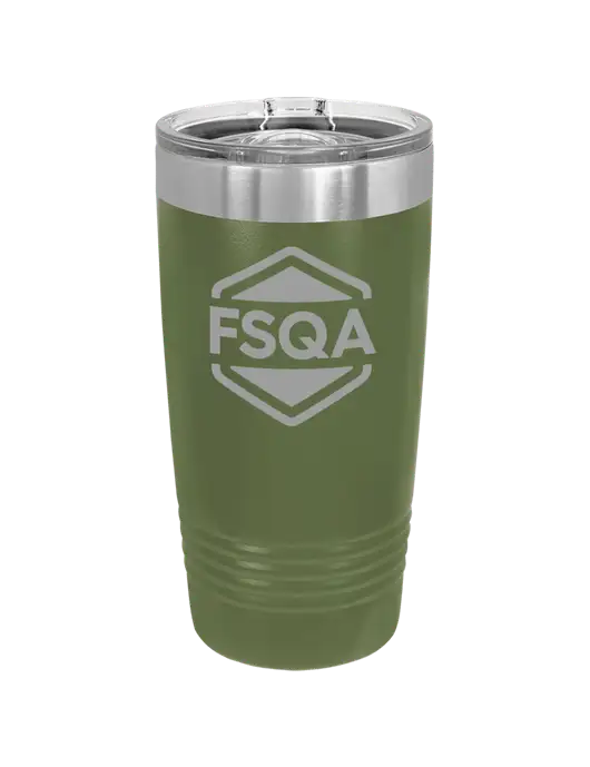 Polar Camel 20 oz Powder Coated Military Green Vacuum Insulated Tumbler w/FSQA Logo, Darling Ingredients Logo