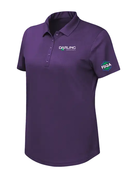 Callaway Womens Birdseye Purple Polo w/Darling Ingredients Logo, FSQA Logo