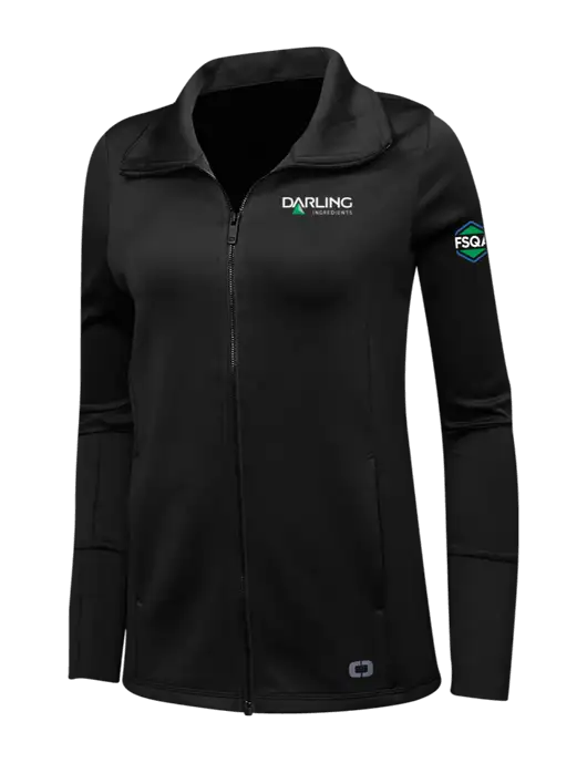 OGIO Black Womens Endurance Modern Performance Full-Zip w/Darling Ingredients Logo, FSQA Logo