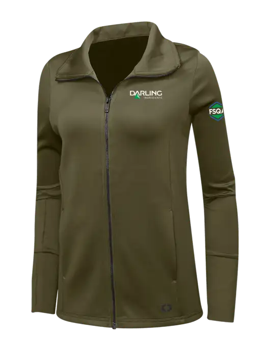 OGIO Olive Womens Endurance Modern Performance Full-Zip w/Darling Ingredients Logo, FSQA Logo