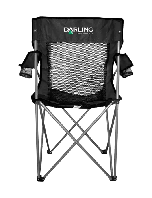 Titan Black/Black Mesh Folding Chair w/Darling Ingredients Logo