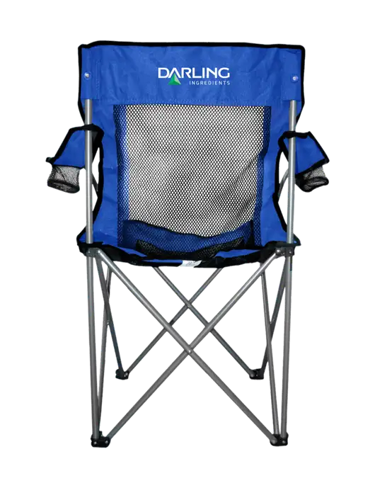 Titan Dark Royal Blue/Black Mesh Folding Chair w/Darling Ingredients Logo