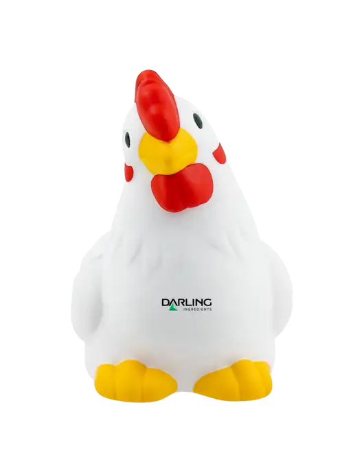 White Chicken Stress Reliever w/Darling Ingredients Logo
