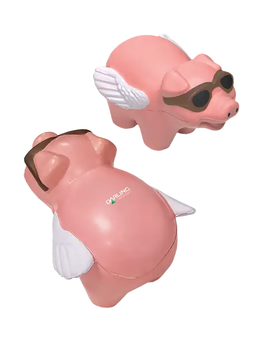 Pink Flying Pig Stress Reliever w/Darling Ingredients Logo