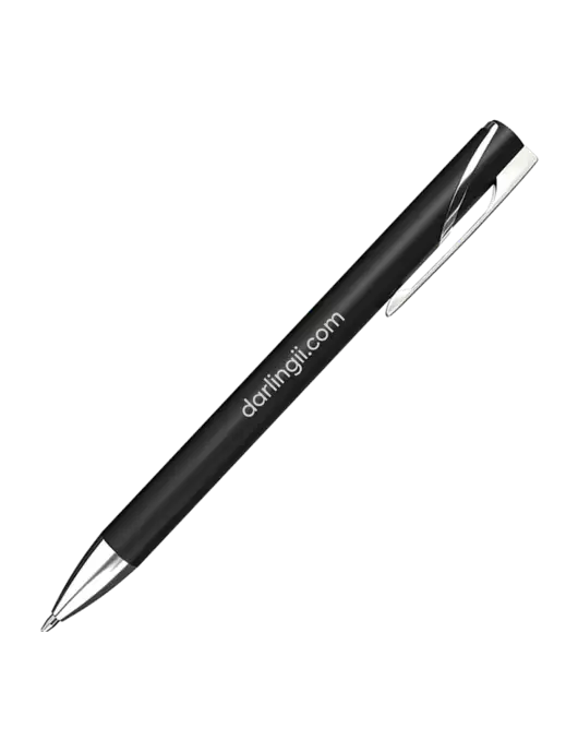 Black/Chrome HyperNova Ballpoint Pen - Black Ink w/DI URL Logo, Darling Ingredients Logo